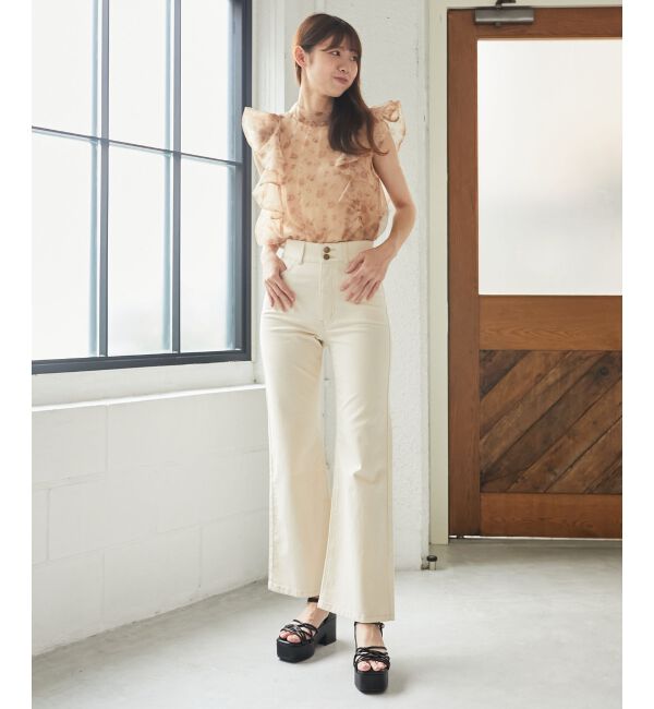 MAJESTICLEGON「美脚フレアデニムパンツ」|デニム|