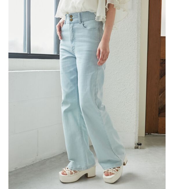 MAJESTICLEGON「美脚フレアデニムパンツ」|デニム|