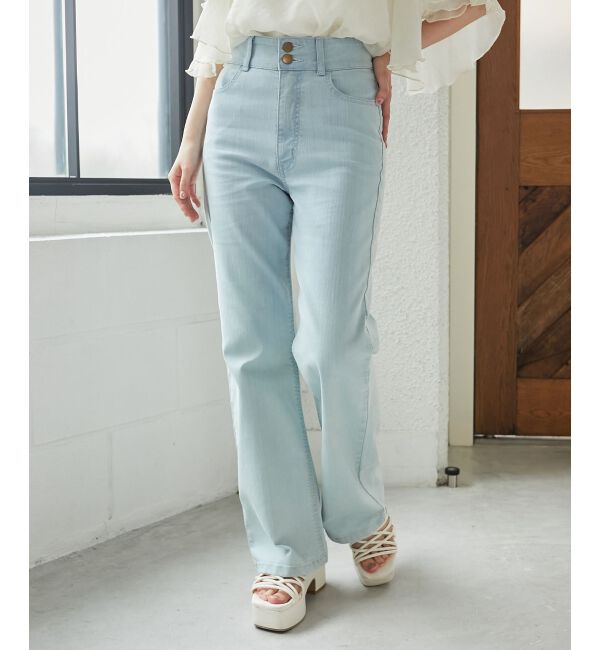 MAJESTICLEGON「美脚フレアデニムパンツ」|デニム|