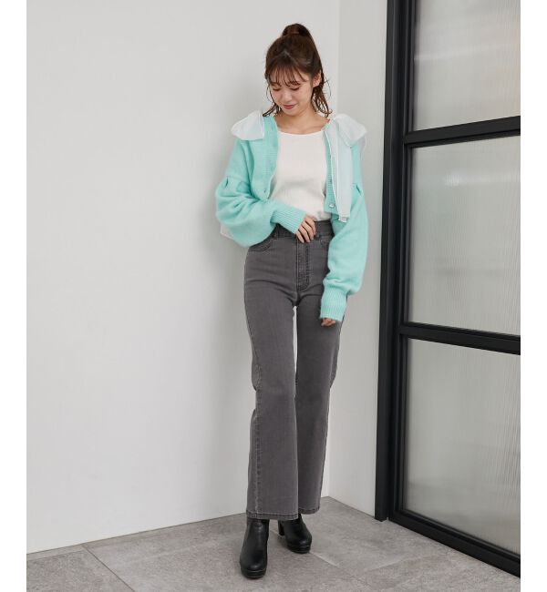 MAJESTICLEGON「美脚フレアデニムパンツ」|デニム|