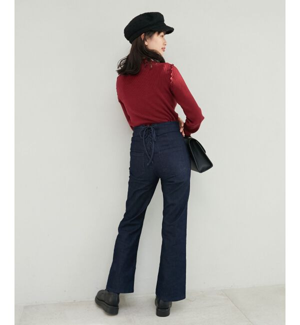 MAJESTICLEGON「美脚フレアデニムパンツ」|デニム|