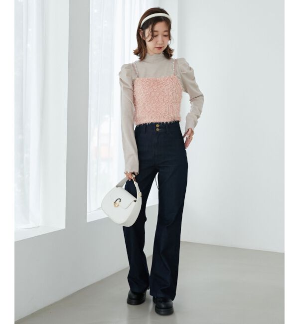 MAJESTICLEGON「美脚フレアデニムパンツ」|デニム|