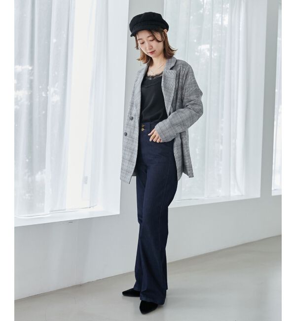 MAJESTICLEGON「美脚フレアデニムパンツ」|デニム|