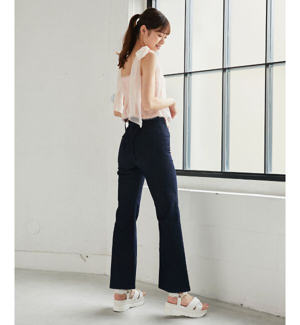 MAJESTICLEGON「美脚フレアデニムパンツ」|デニム|