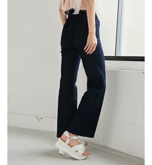 MAJESTICLEGON「美脚フレアデニムパンツ」|デニム|