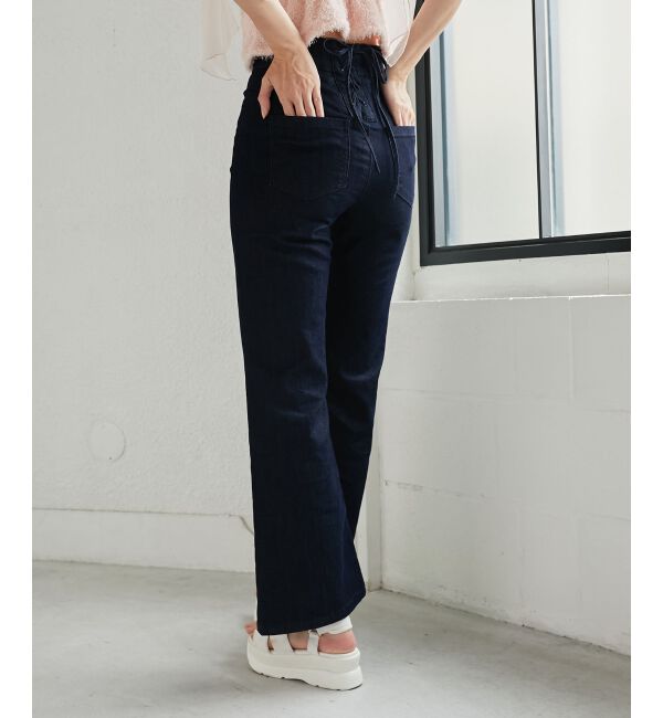 MAJESTICLEGON「美脚フレアデニムパンツ」|デニム|