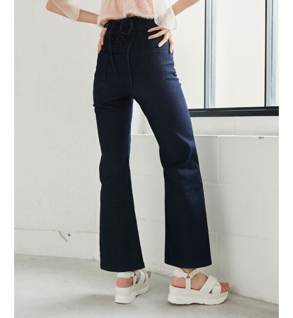 MAJESTICLEGON「美脚フレアデニムパンツ」|デニム|