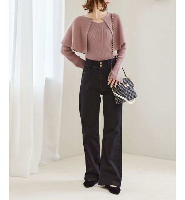 MAJESTICLEGON「美脚フレアデニムパンツ」|デニム|