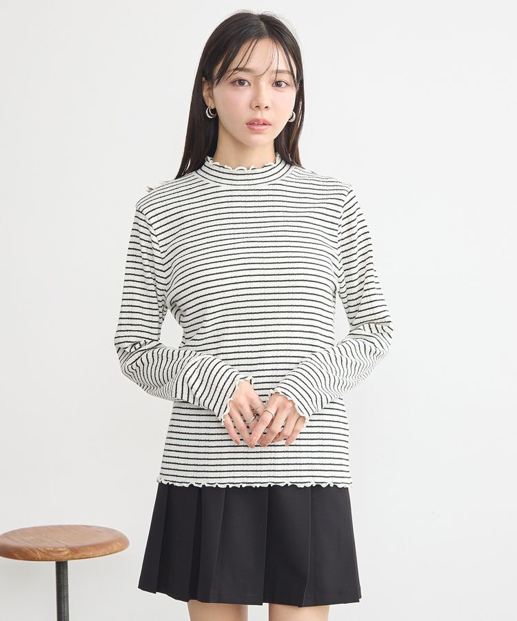 earth music&ecology「ランダムチェーンリブハイネックプルオーバー」|Tシャツ・カットソー|