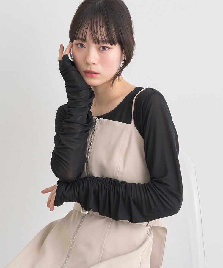 earth music&ecology「シャーリングスリーブシアープルオーバー」|Tシャツ・カットソー|