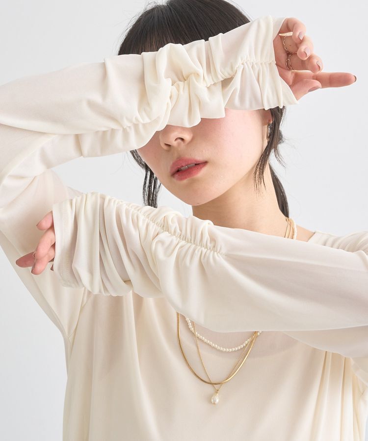 earth music&ecology「シャーリングスリーブシアープルオーバー」|Tシャツ・カットソー|