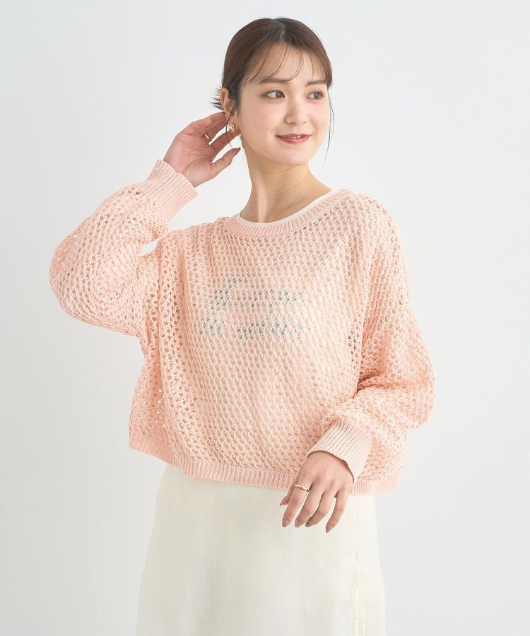 earth music&ecology「スパンコールメッシュニットプルオーバー」|ニット・セーター|