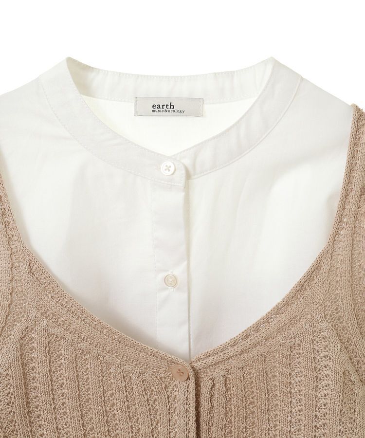 earth music&ecology「SET2点透かしニットビスチェ＋シャツ」|シャツ・ブラウス|