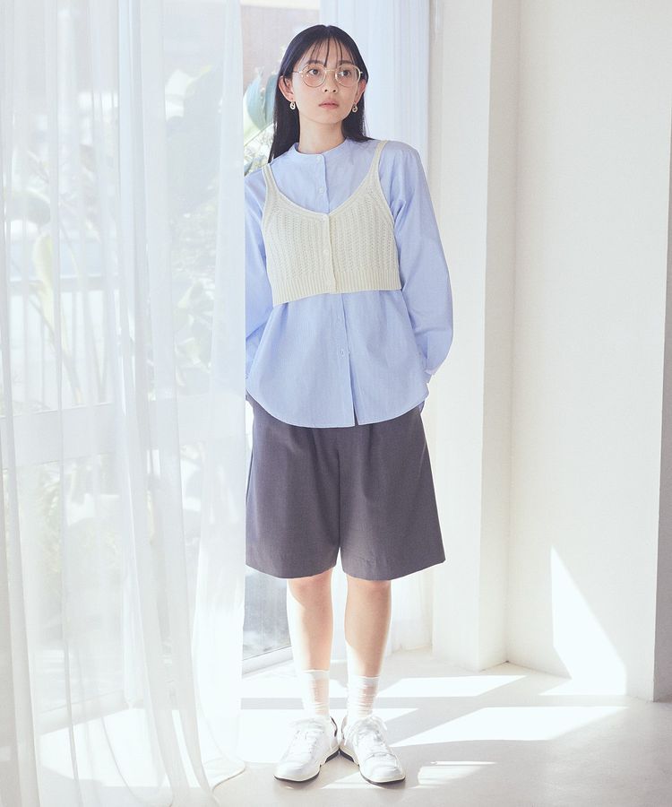 earth music&ecology「SET2点透かしニットビスチェ＋シャツ」|シャツ・ブラウス|