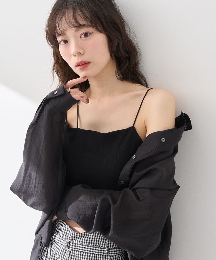 earth music&ecology「アシメショルダーショートキャミソール」|キャミソール|