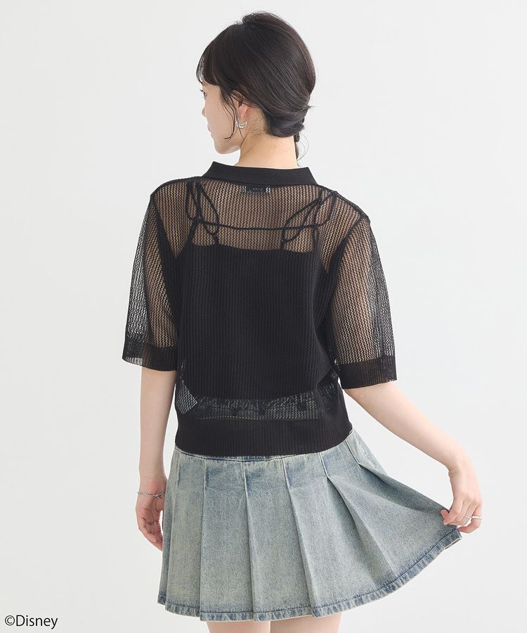 earth music&ecology「スティッチ/刺繍ハートボタンニットポロシャツ」|ニット・セーター|