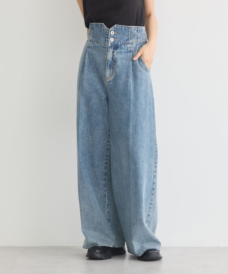 earth music&ecology「ハイウエストデニムパンツ」|デニム|