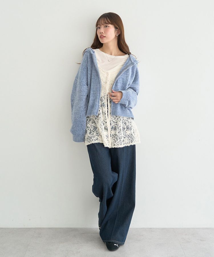 earth music&ecology「ハイウエストデニムパンツ」|デニム|