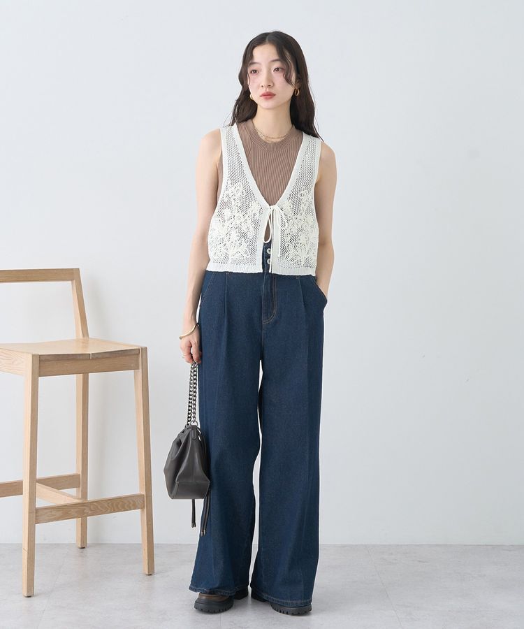 earth music&ecology「ハイウエストデニムパンツ」|デニム|