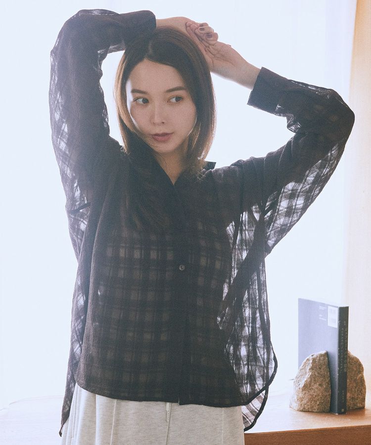 earth music&ecology「シャドーチェックシャツ」|シャツ・ブラウス|