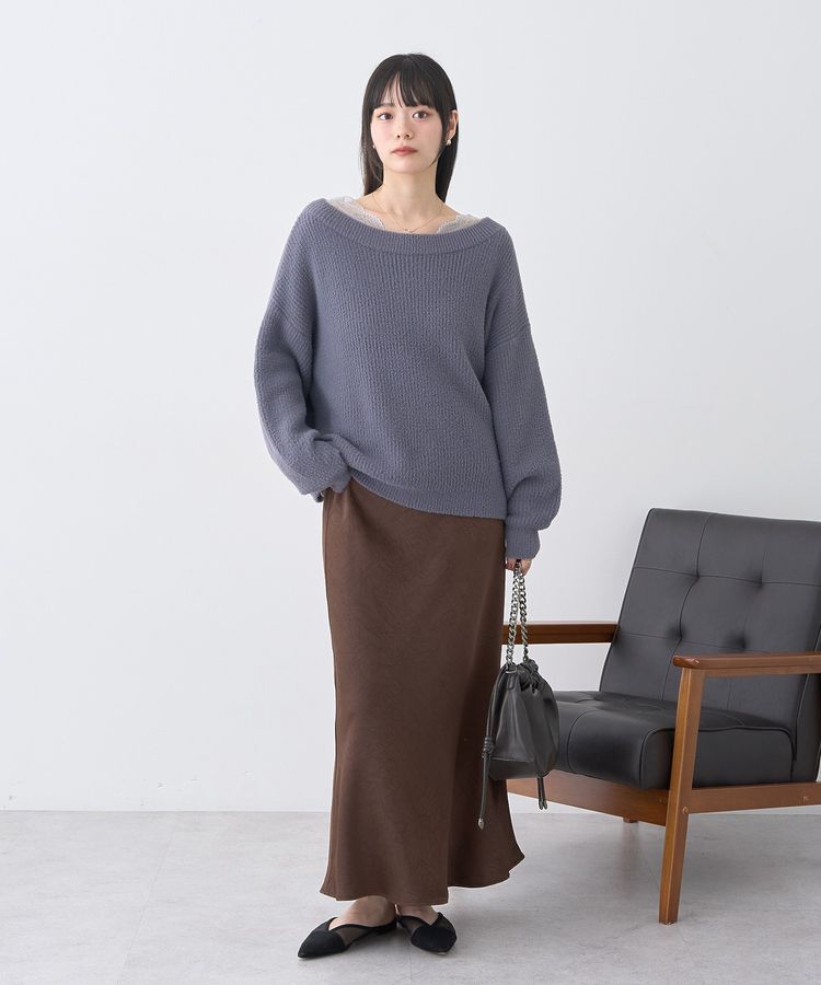 earth music&ecology「ストレッチサテンスカート」|スカート|