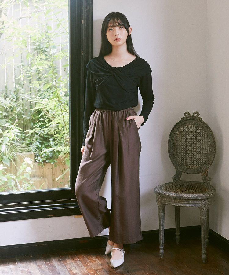 earth music&ecology「リボンライクドレーププルオーバー」|Tシャツ・カットソー|