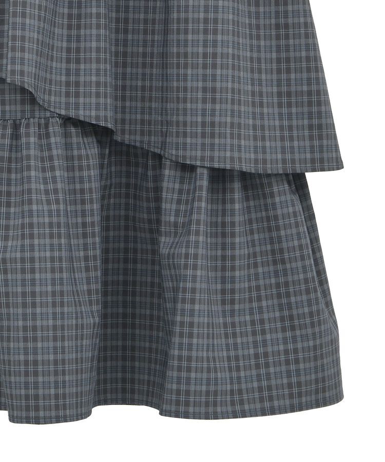 earth music&ecology「ハイウエストランダムティアードチェックスカート」|フレア|