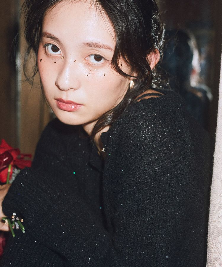 earth music&ecology「SET2点フラワースパンコールカーデ＋ビスチェ」|カーディガン|