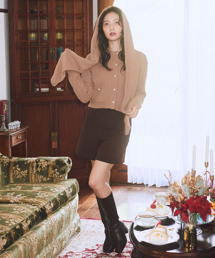 earth music&ecology「パウダーシャギークルーネックカーディガン」|カーディガン|