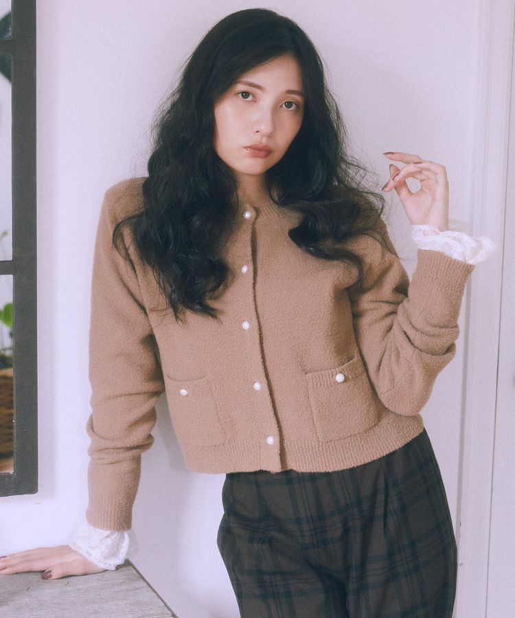 earth music&ecology「パウダーシャギークルーネックカーディガン」|カーディガン|