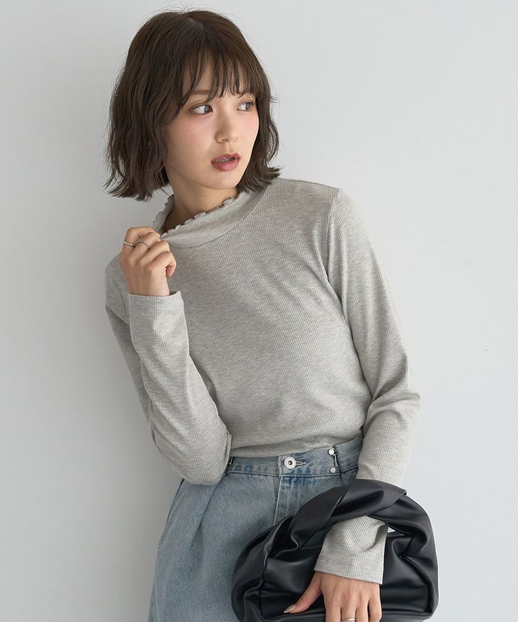 earth music&ecology「ラメテレコハイネックプルオーバー」|Tシャツ・カットソー|