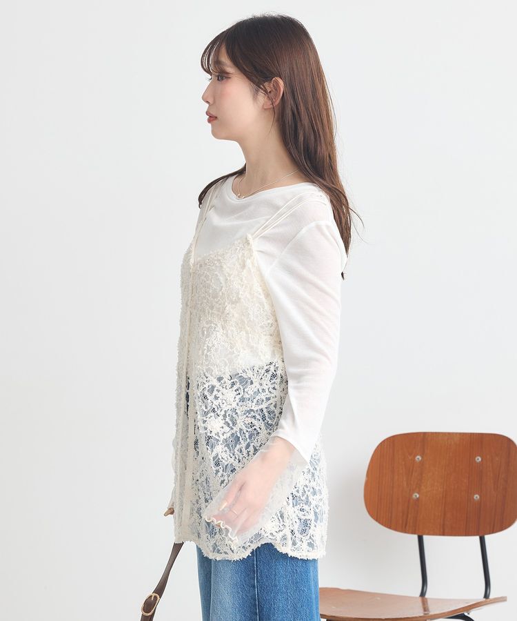 earth music&ecology「モールレースキャミチュニック」|チュニック|