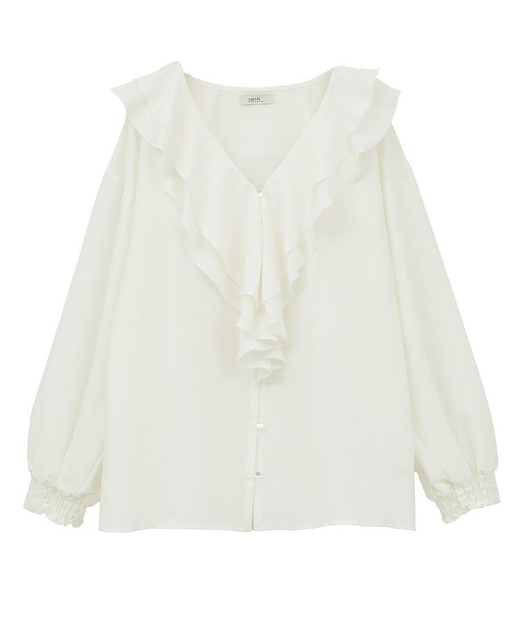 earth music&ecology「ラッフルカラーブラウス」|シャツ・ブラウス|