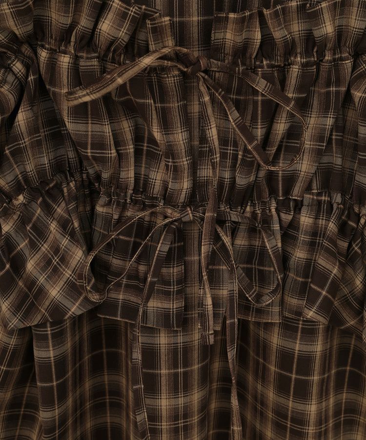earth music&ecology「SET2点チェック柄シャーリングビスチェ＋シャツ」|シャツ・ブラウス|