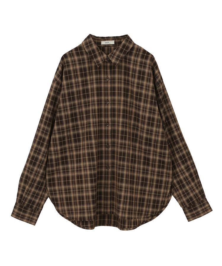 earth music&ecology「SET2点チェック柄シャーリングビスチェ＋シャツ」|シャツ・ブラウス|