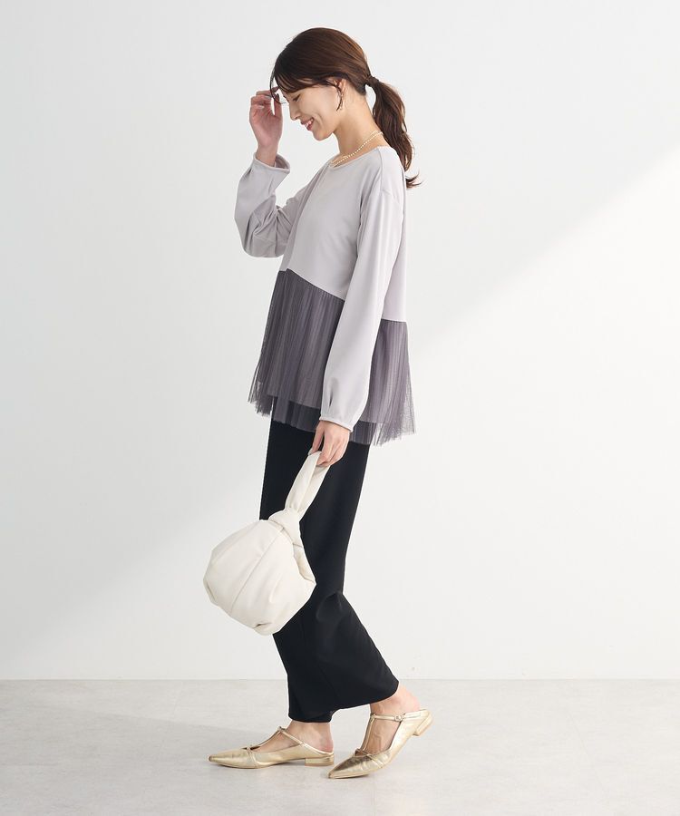Green Parks「プリーツチュールドッキングプルオーバー」|Tシャツ・カットソー|