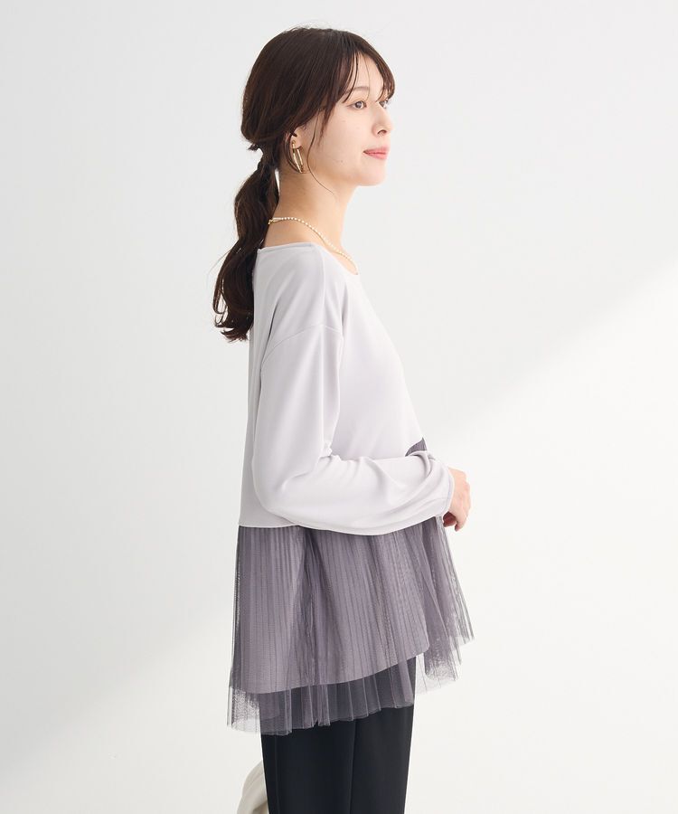Green Parks「プリーツチュールドッキングプルオーバー」|Tシャツ・カットソー|