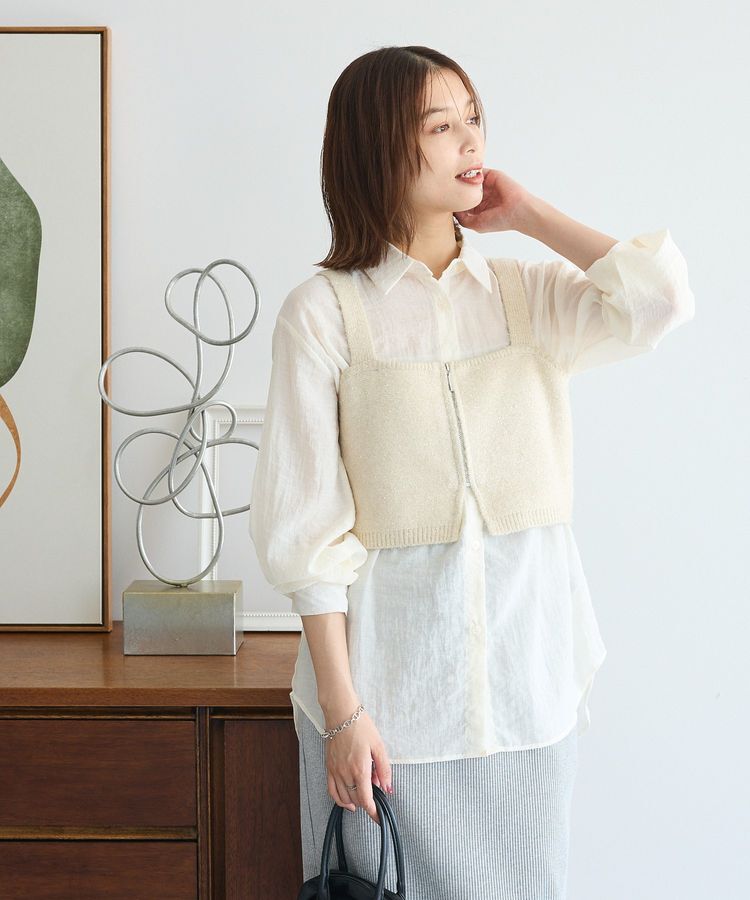 Green Parks「SET2点ラメシャギービスチェ+シャツ」|シャツ・ブラウス|