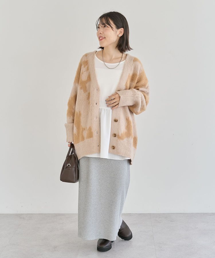 Green Parks「楽ちんIラインリブスカート」|タイト|