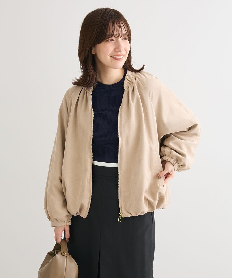 Green Parks「スウェードライクギャザーブルゾン」|ブルゾン・スタジャン|