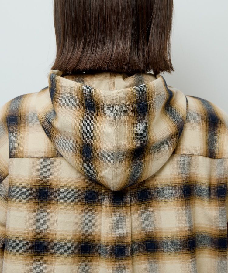 Green Parks「ネルチェックフードシャツ」|シャツ・ブラウス|