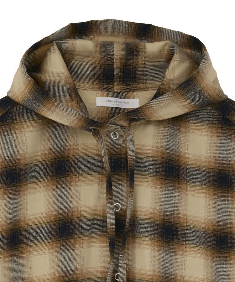 Green Parks「ネルチェックフードシャツ」|シャツ・ブラウス|