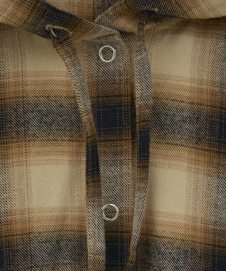 Green Parks「ネルチェックフードシャツ」|シャツ・ブラウス|