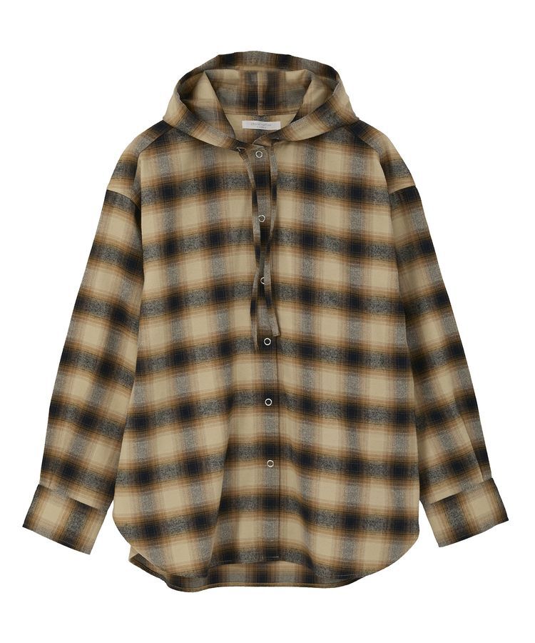 Green Parks「ネルチェックフードシャツ」|シャツ・ブラウス|