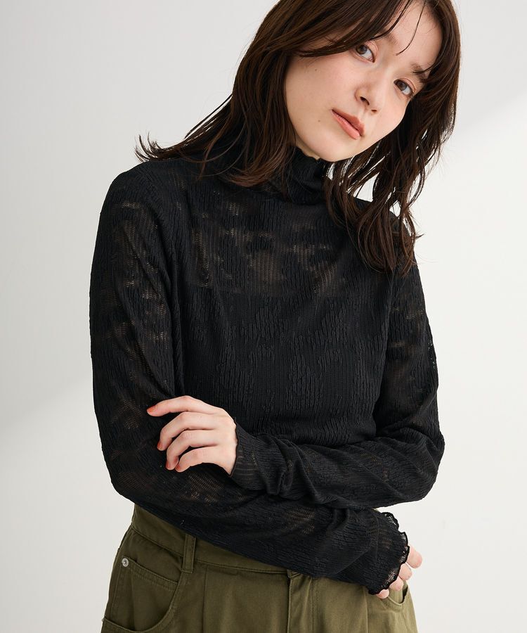 Green Parks「プリーツレースハイネックプルオーバー」|インナー|