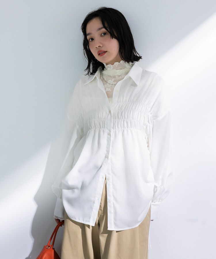 Green Parks「プリーツレースハイネックプルオーバー」|インナー|