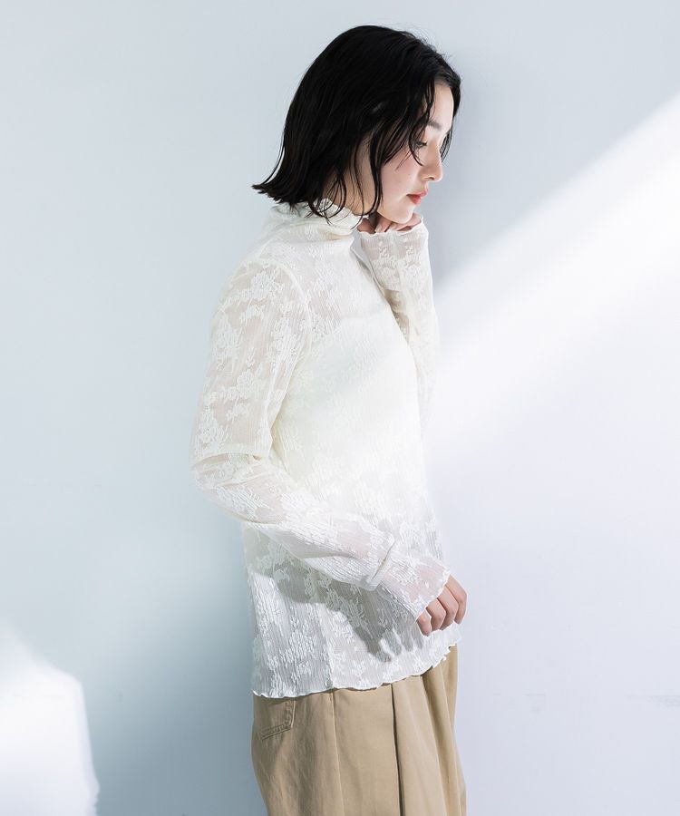 Green Parks「プリーツレースハイネックプルオーバー」|インナー|