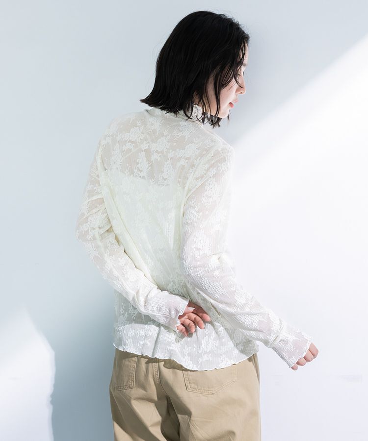 Green Parks「プリーツレースハイネックプルオーバー」|インナー|