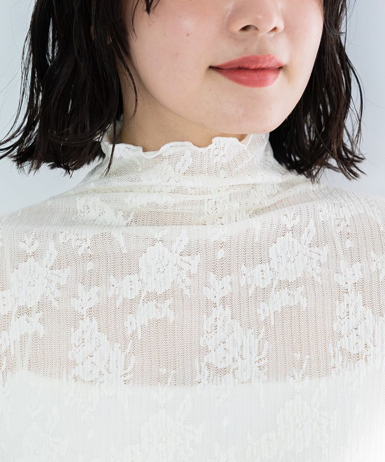 Green Parks「プリーツレースハイネックプルオーバー」|インナー|
