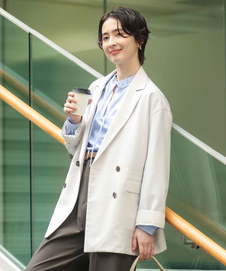 Green Parks「オーバーサイズW釦ライトジャケット」|テーラードジャケット|Light Gray